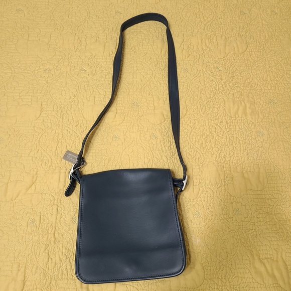 Coach Handbags - Vintage Coach Bag Legacy Studio Flap Black Purse Crossbody Genuine Leather